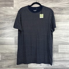 Goodfellow & Co. T-Shirt Men’s M Navy Diamond Print Cotton Standard Fit Pullover