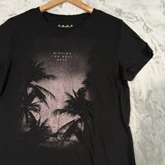 XL Black Graphic Tee – Wishing You Were Here Palm Y2K Grunge – Streetwear Tropic