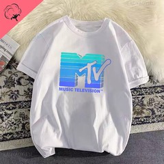 MTV Logo Graphic T Shirt Vintage Y2K Streetwear Cotton Tee Unisex XS-XXXL