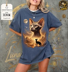 Sphynx Cat Moon Animal Graphic Comfort Tee