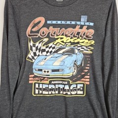 Chevrolet Corvette American Muscle Graphic Long Sleeve T-Shirt Men’s Size Med