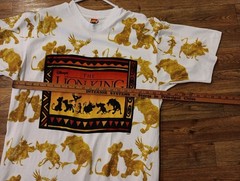 Vtg The Lion King Disney T-Shirt Size OSFM All Over Print 90s (Back Is Plain)