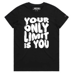 VOICEART Your Only Limit Is You Quote Motivational T-Shirt with Premium Graphic