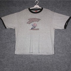 Vintage Marvel Spiderman T Shirt Friendly Neighborhood Graphic Gray Ringer Mens