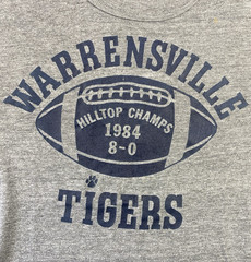 Russell Athletic Vintage Football T-Shirt 80s Gray Tri-Blend High School Champ