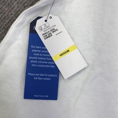 Nautica Shirt Mens Medium White Climate Response 83 Graphic Tee Tagless VR6641