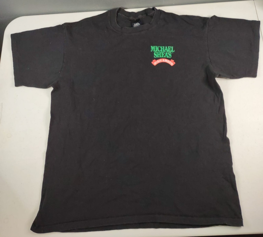Vintage Michael Shea’s Irish Amber Pub Style Lager Black Single Stitch Shirt XL