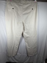 St. John’s Bay Men’s 40×34 Cream Chino Pants Relaxed Fit Pleated Front Cotton
