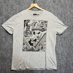 Star Wars Escher Stairs T-Shirt Vader Stormtrooper R2-D2 Grey Graphic Tee Shirt