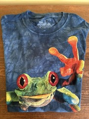 New Victory Frog Frogs Amphibian Red-Eyed Tree Blue Cotton Mountain T-Shirt Sm
