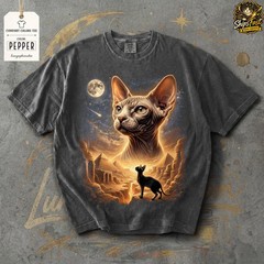 Sphynx Cat Moon Animal Graphic Comfort Tee