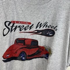 90s street wheels grey hot rod car tee Size XL