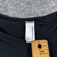 American Apparel Youth XL Long Sleeve T-Shirt Black Combed Cotton Tee USA Crew