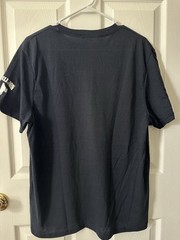 True Religion Men’s Black T-Shirt With Metallic Silver Logo On Sleeve Sz Large