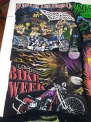 Lot Of 6 Men’s Size Large Black T-Shirts Biker Motorcycle With Damage