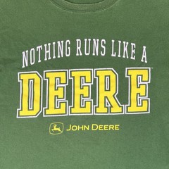 John Deere Shirt Mens XL Green Short Sleeve Graphic-T 100% Cotton Farmer Tractor