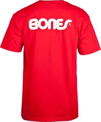 Powell Peralta BONES SWISS TEXT LOGO Skateboard T Shirt RED
