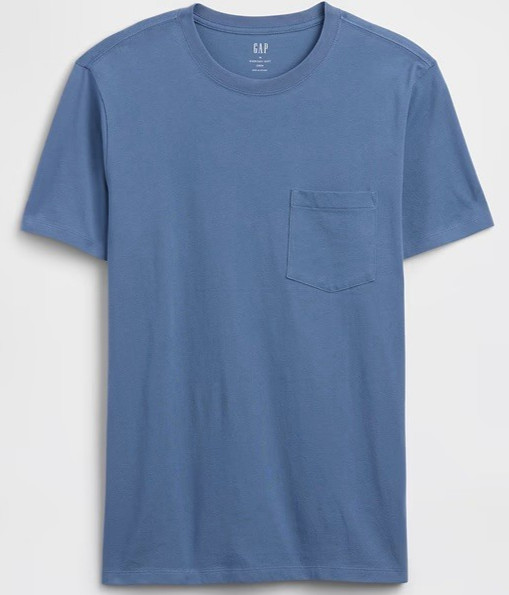 Gap Shirt Mens Large Blue Everyday Soft Original Pocket Crew Tee $25 MSRP NWT L