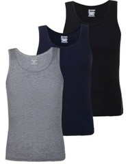 FINE RIB Fitted Slim Fit Athletic Muscle Gym Ribbed Vest Tank 100% Cotton