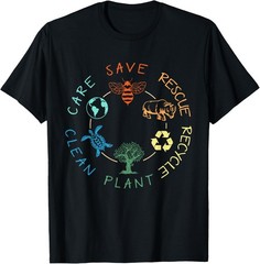 Save Bees Rescue Animals Recycle Plastic Earth Day T-Shirt