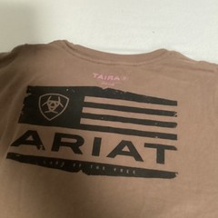Ariat Mens Brown Graphic T-Shirt Large Buckle Exclusive Land of the Free Flag