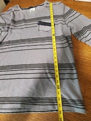 NWT Bar 3 III Waffle KNIT Shirt XL Long Sleeve Striped MENS Slim Fit Gray Elbow