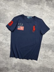 Polo Ralph Lauren USA Flag Big Pony T-Shirt Chief Keef Tee Y2K Blue Men’s Size L