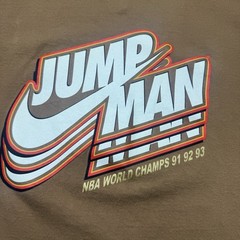 Air Jordan Jumpman Logo Brown T Shirt World Champions Mens L Crewneck