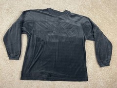 Starter Basic T-Shirt Mens XL Casual Knit Crewneck Long Sleeve Cuff Logo Black