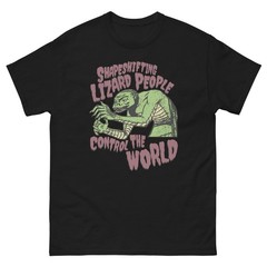 Shapeshifting Lizard People Control The World Vintage Retro Alien Sci Fi T-Shirt