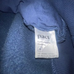 Pact Organic Cotton Sweatshirt M Blue Long Sleeve Pullover Pockets