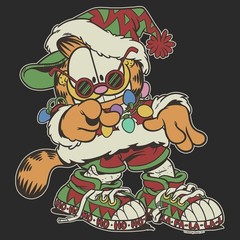Men’s Garfield Christmas Funky Santa T-Shirt