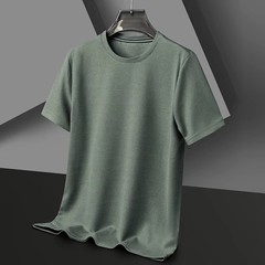 Men’s Waffle Knit T-Shirt Breathable Summer O-Neck Casual Short Sleeve Tee