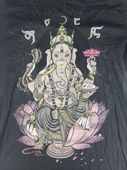 RCVA Men’s T-Shirt Large Black Artist Network Program Ganesha Hindu Elephant God