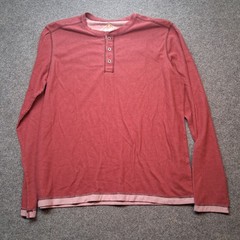 paradise collection henely shirt mens large long sleeve red