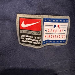 Nike Atlanta Braves T-Shirt Mens Large Navy Blue Embroidered Logo MLB Vintage