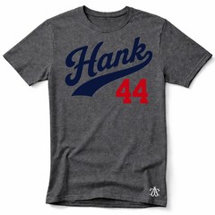 HANK 44, Baseball HOF themed Pre-Shrunk Ring Spun Cotton T-Shirt