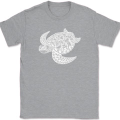 Turtle Mandala T-Shirt Beautiful Pattern Ocean Shell Gift Text Tee