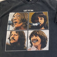 Y2K 2006 Apple Black Short Sleeve Graphic Beatles T shirt Large