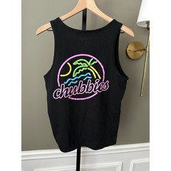 Chubbies Men’s Neon Dream Tank Top Small Black