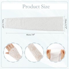 Long Lace Gloves Fingerless, Lace Sleeves, Lace Gloves Women Tea Party White
