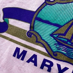 Vintage 80s Ocean City Maryland Sailboat Beach Pink T Shirt Single Stitch M USA