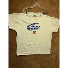 Vintage Fruit of the Loom Bud Light NFL Sponsor T-Shirt White Men’s XL