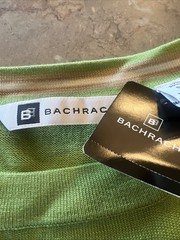 Bachrach Silk Blend Shirt Mens 2XL Green Lightweight Stretch Casual Crewneck
