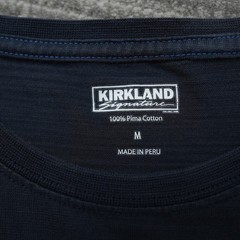Kirkland Men’s Pima Cotton Tee T Shirt Blue Used Medium Stain