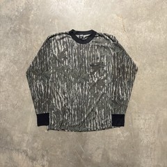 Vintage Ace Sportswear Long Sleeve Tree Badl Camo Tee Mens XL USA Made