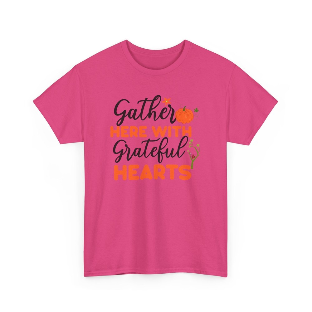 Fall Aesthetic T-Shirt | Autumn Leaves Tee | Gather Her With Greatful Hearts tee