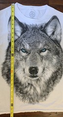 DOM It’s About The Art Blue Eyed Wolf Full Front Print T-Shirt Men’s Small