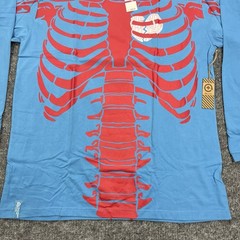 LRG Dead Serious Shirt Mens 2XL Blue Skeleton Lifted Research Group Kanye Glow