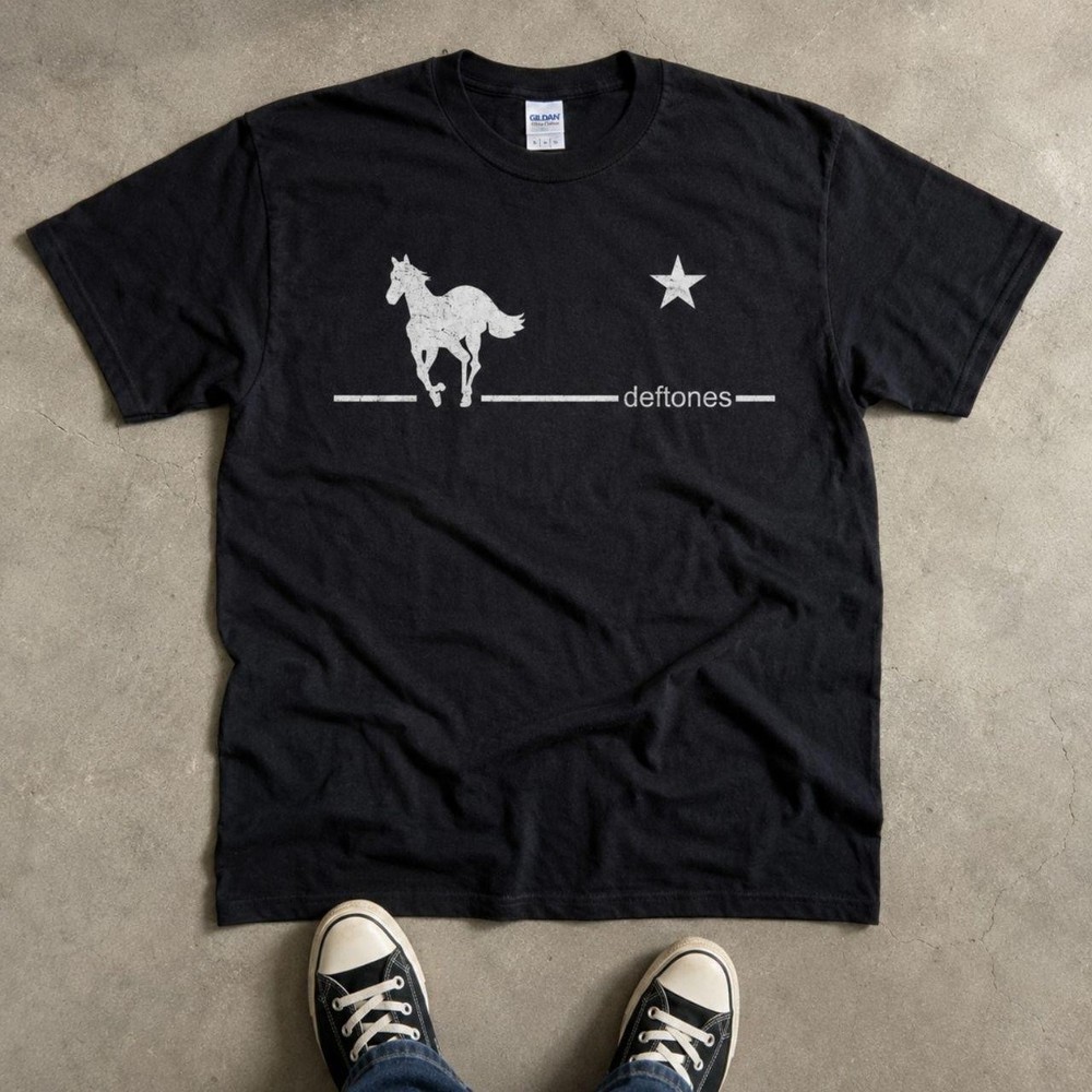 Deftones White Pony Band Graphic T-Shirt Black Alt Metal Merch Tee